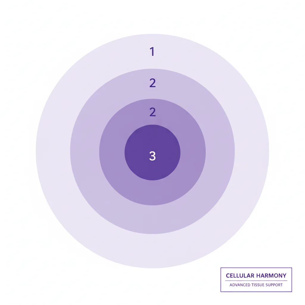 Stilren infografik med tre abstrakta lager som illustrerar olika vävnadstyper